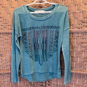 Vintage Havana Teal Long Sleeve Pullover